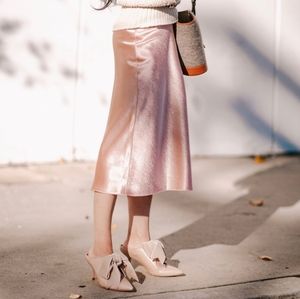 Vince Blush Pink Satin Skirt